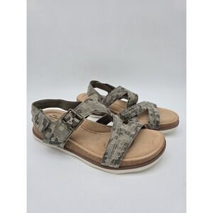 Clarks Womens Adjustable Sandals Brynn Step Ultimate Comfort Camo Leather 9
